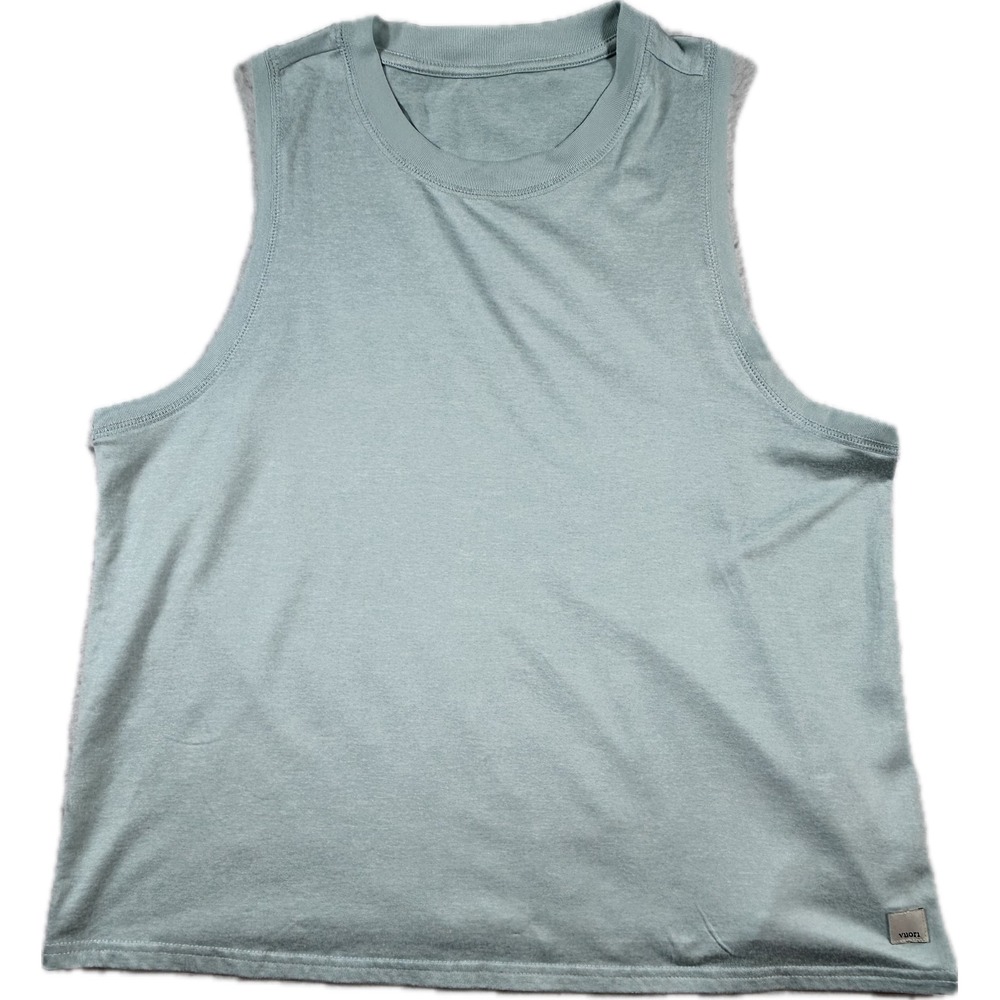 Vuori Strato Tech Tank Mens Small Seafoam Blue Green Heather Muscle Tee Training